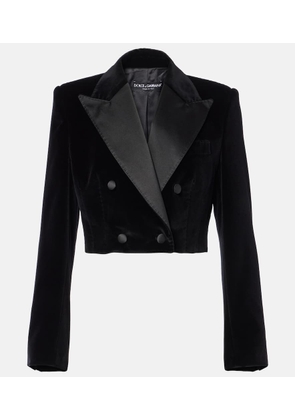 Dolce&Gabbana Cropped velvet tuxedo jacket