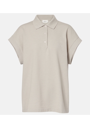 Saint Laurent Cassandre cotton-blend pique polo shirt