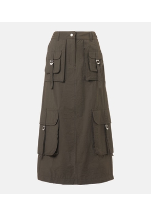 Acne Studios Logo cotton-blend midi skirt