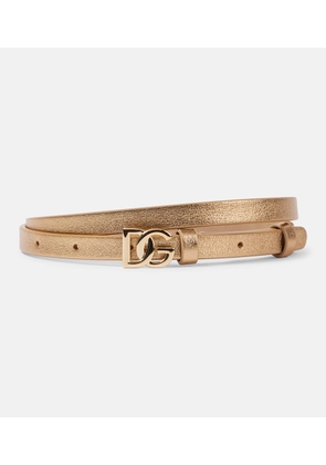 Dolce&Gabbana DG 10mm metallic leather belt