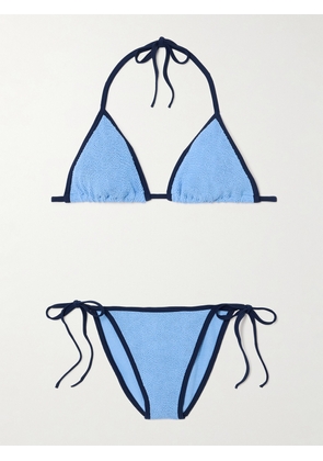 Hunza G - Gina Seersucker Bikini - Blue - Beachwear One Size
