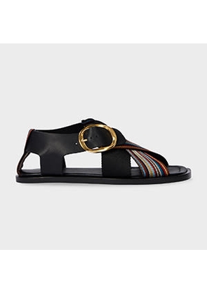 Paul Smith Women's 'Merle' Signature Stripe Webbed Cross Strap Sandals Multicolour