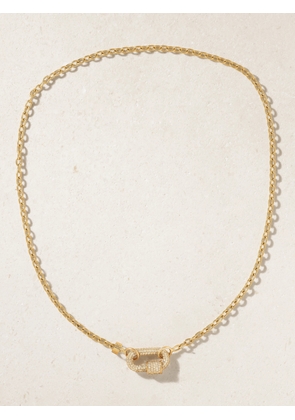 Marla Aaron - Allstone Chubby Babylock + Pulley Chain 14-karat Gold Diamond Necklace - One size