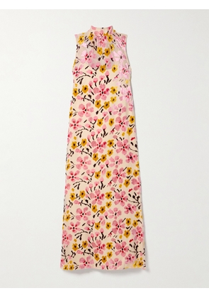 STAUD - Albee Devoré-velvet Maxi Dress - Pink - x small,small,medium,large,x large