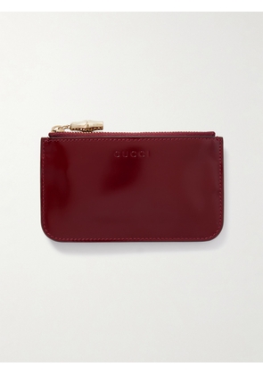 Gucci - Patent-leather Cardholder - Burgundy - One size