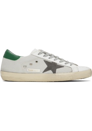 Golden Goose White & Silver Super-Star Sneakers