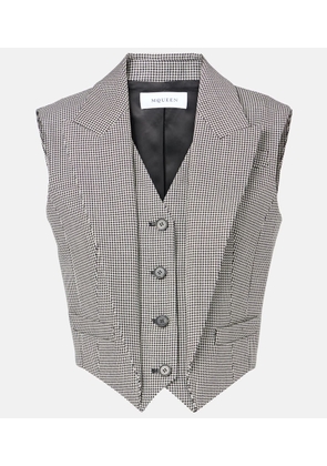 McQueen Houndstooth wool and mohair vest