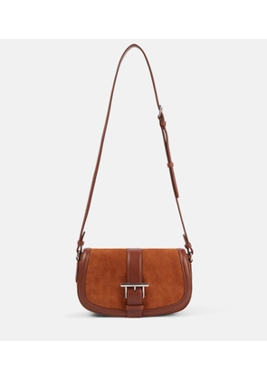 McQueen T-Bar Small suede shoulder bag