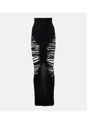 Rick Owens Pillar wool maxi skirt