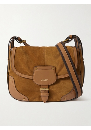Isabel Marant - Sierra Studded Leather-trimmed Suede Shoulder Bag - Brown - One size
