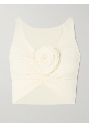 Magda Butrym - Appliquéd Ruched Bikini Top - Cream - FR 32,FR 34,FR 36,FR 38,FR 40,FR 42