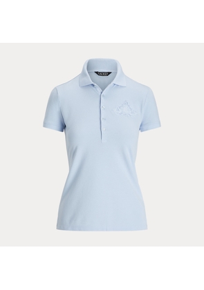 Floral-Logo Cotton Piqué Polo Shirt