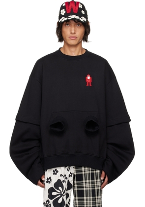 Walter Van Beirendonck Black 'Black Hole' Oversized Sweatshirt