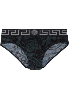 Versace Underwear Black & Gray Barocco Briefs