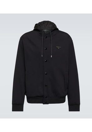 Prada Hooded logo bomber jacket