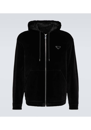 Prada Velour hooded sweatshirt
