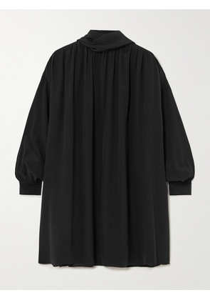 Chloé - Tie-detailed Organic Silk Crepe De Chine Mini Dress - Black - FR 34,FR 36,FR 38,FR 40,FR 42,FR 44