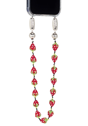 Ossa Pave Disco Mini Wristlet in Strawberry - Red. Size all.