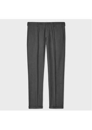 Paul Smith Slim-Fit Charcoal Grey Overdyed Wool-Cashmere Flannel Trousers