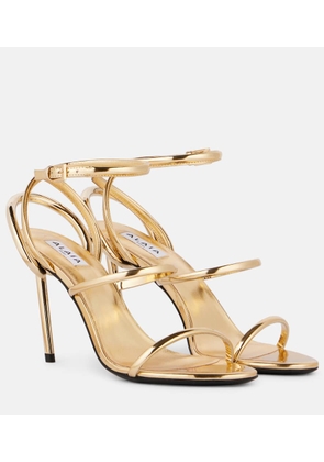 AlaÃ¯a Strappy metallic leather sandals