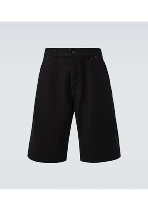 Saint Laurent Mid-rise cotton twill Bermuda shorts