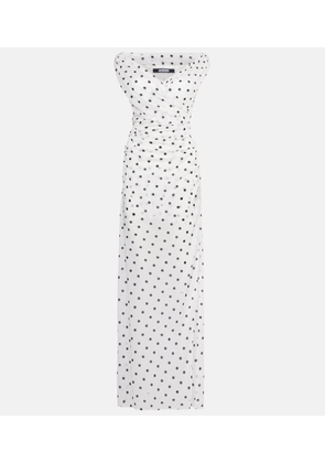 Jacquemus Rita polka-dot ruched maxi dress