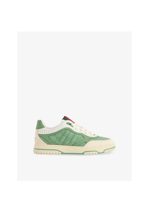 Mens Gucci Re-Web Gg Canvas and Leather Low-Top Trainers