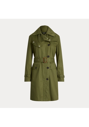 Belted Cotton Twill Trench Coat