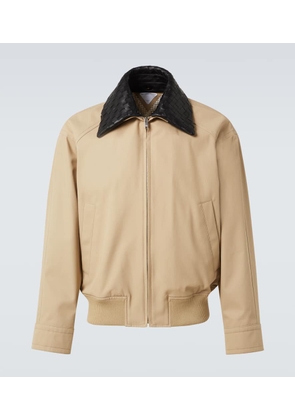 Bottega Veneta Intrecciato leather-trimmed twill blouson