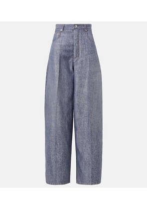 Bottega Veneta Trompe l'Åil wool and cotton wide-leg pants