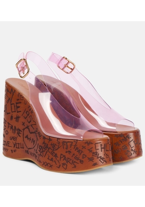 ChloÃ© Maxime PVC slingback wedge sandals