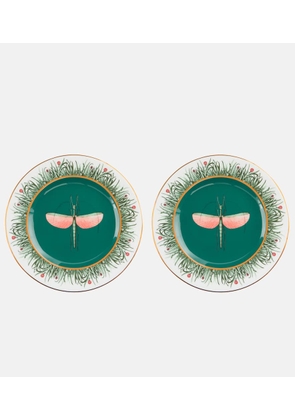 La DoubleJ Libellula set of 2 porcelain dinner plates