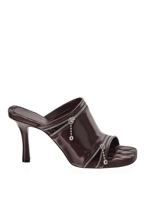 Burberry Leather Zipper Stiletto Mule Sandals