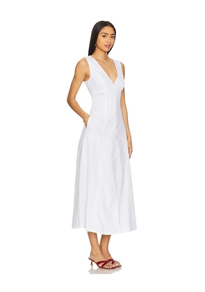 Bardot x REVOLVE Cordelia Linen Midi Dress in White. Size 10. Also in 2, 4, 6, 8.