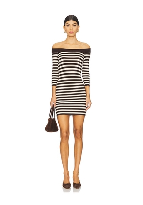 Frankies Bikinis X Bella Hadid Saloon Knit Mini Dress in Chocolate. Size L. Also in M, XL.