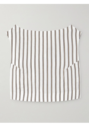 DESTREE - Richard Cropped Striped Woven Top - Off-white - x small,small,medium,large