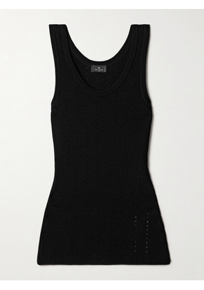 Etro - Pointelle-knit Silk-blend Tank - Black - IT36,IT38,IT40,IT42,IT44,IT46,IT48,IT50