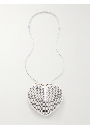 Alaïa - Le Coeur Laser-cut Leather Shoulder Bag - White - One size