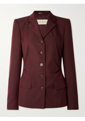 Dries Van Noten - Pinstriped Wool-blend Blazer - Burgundy - FR 34,FR 36,FR 38,FR 40,FR 42,FR 44