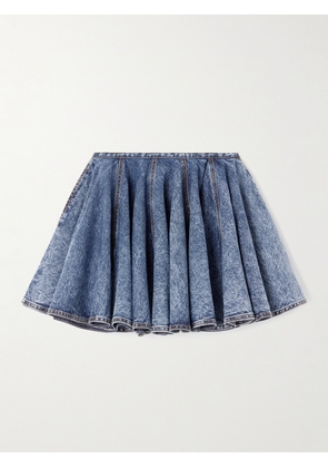 Alaïa - Pleated Denim Mini Skirt - Blue - FR34,FR36,FR38,FR40,FR42,FR44,FR46