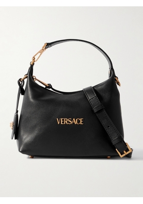 Versace - Embellished Leather Shoulder Bag - Black - One size