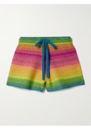 The Elder Statesman - Blurry Stripe Cashmere And Cotton-blend Shorts - Multi - x small,small,medium,large