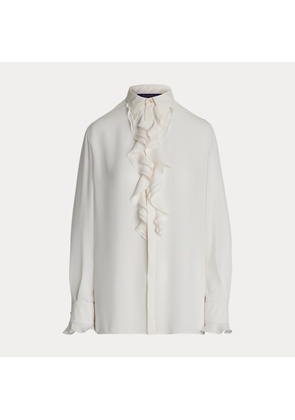 Addison Ruffle-Trim Silk Georgette Shirt