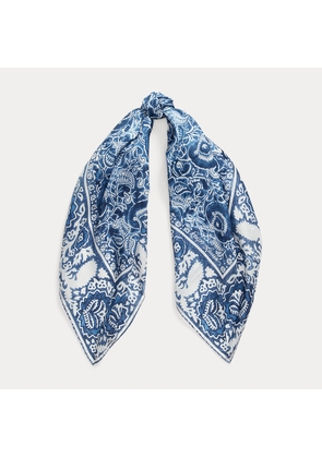 Floral Silk Habotai Square Scarf