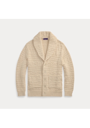 Textured Cotton-Wool Belted Cardigan