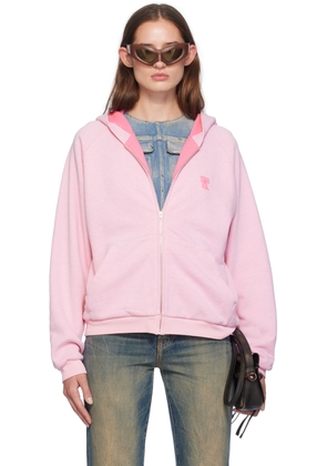 Acne Studios Pink Bow Logo Hoodie