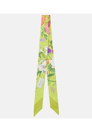 Gucci Floral silk twill scarf