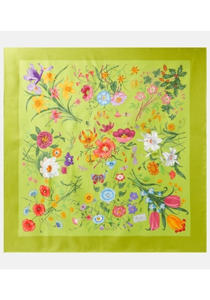 Gucci Floral silk twill scarf