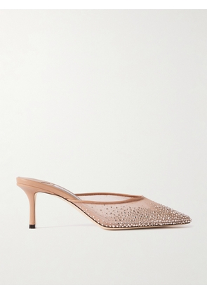 Jimmy Choo - Vivi 65 Crystal-embellished Mesh Mules - Pink - IT36,IT37,IT37.5,IT38,IT38.5,IT39,IT39.5,IT40,IT40.5,IT41,IT42