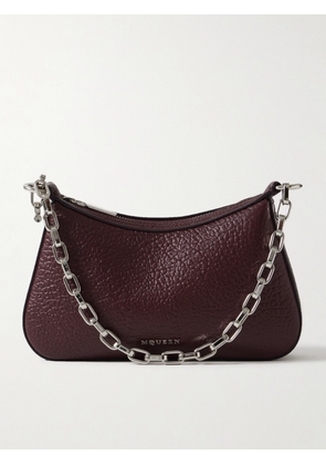 McQueen - T-bar Textured-leather Shoulder Bag - Burgundy - One size